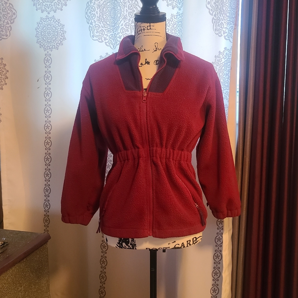 Pink zip up fleece jacket